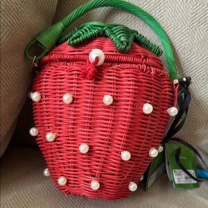 Strawberry Red Woven Bag